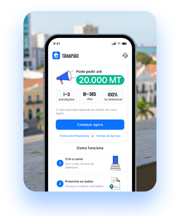 Aplicação TáNaMão num telemóvel